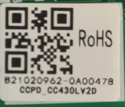 T-CON PARA TV VIZIO / NUMERO DE PARTE 60106-00515 / TC.P430FHDLV1D.3 / 4300096448 / 20210104_1119 / B21020962-0A00478  / PANEL BOEI430WU1 / DISPLAY CC430LV2D / MODELO D43F-J04 LBVTC9 - Imagen 3